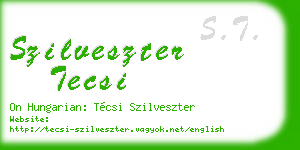 szilveszter tecsi business card